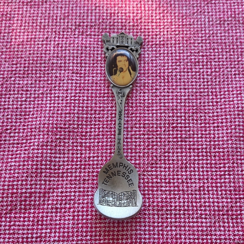 Elvis Presley Graceland Pewter Guitar Spoon Collectible Souvenir